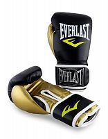 Перчатки боксерские 8 унц Everlast черно-золотые 03102