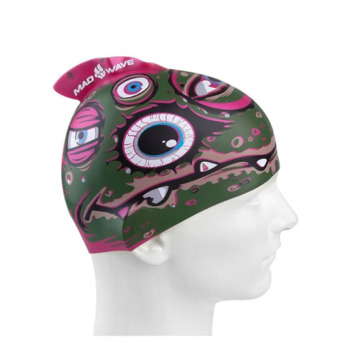 Шапочка для плавания Monstra Junior with FIN Silicone Printed