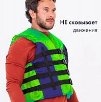 Жилет спасательный страховочный SUP XXL (52-54) салатово-синий до 150 кг 996494
