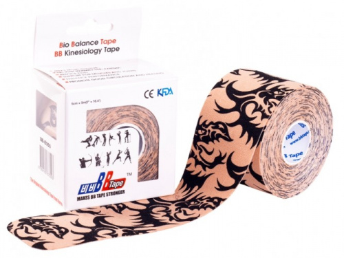 Тейп BBTape Кинесио тату дракон 5 м х 5 см .