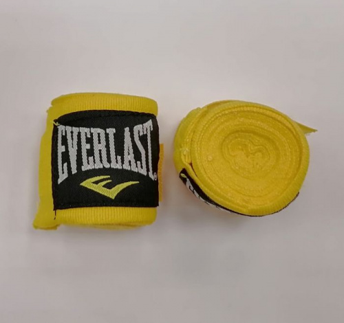 Бинты боксерские 2,5 м х/б + эластан желтый Everlast 06576