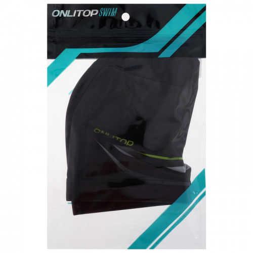 Шапочка для плавания Lycra Onlitop черно-серо-зеленая 3589394 фото 4