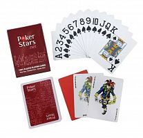 Карты 54 шт пластик Poker Stars красный 09008