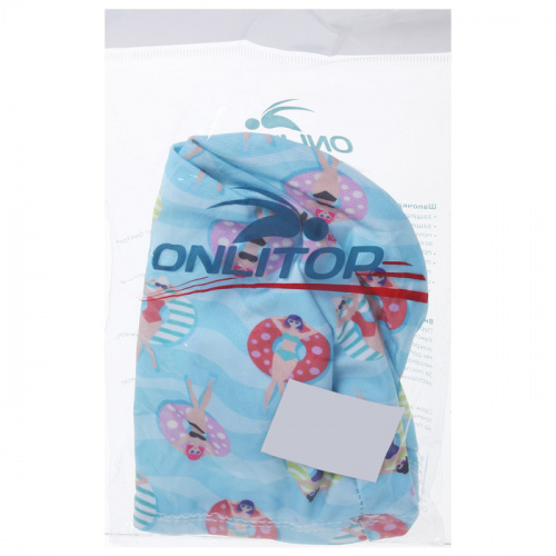 Шапочка для плавания детская Lyc бирюзовая для длинных волос 1528634 фото 4