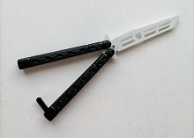 Макет ножа Бабочка металл на винтах (затупленный) черно-белый цепь 312113