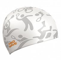 Шапочка для плавания силиконовая Sport белый 02W