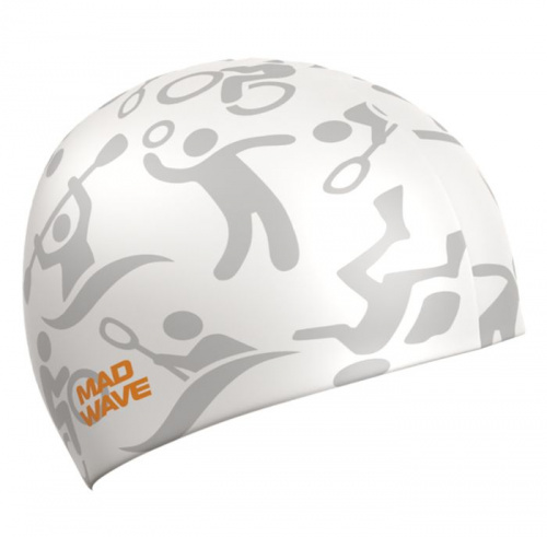 Шапочка для плавания силиконовая Sport белый 02W