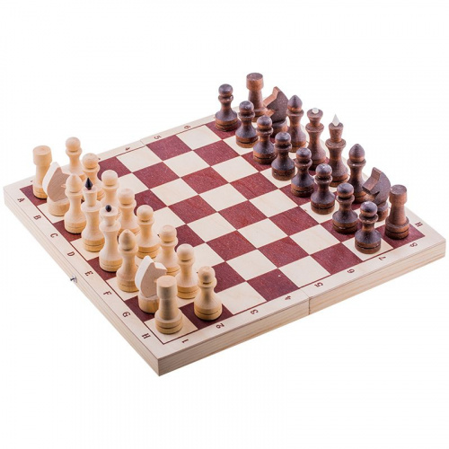 Шахматы парафинированные с доской (средние) 30*16*3,5 см ШК-6