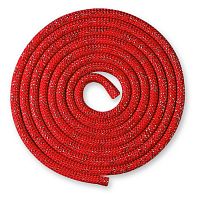 Скакалка 2,5 м гимнастическая 150 гр с люрексом SM-122 красный 03843