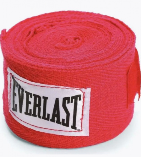 Бинты боксерские 2,7 м х/б + эластан красный Everlast 996740