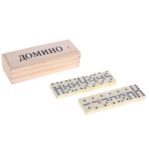 Домино кость 2х4 см в дерев кор "Мокара" 468989