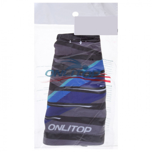 Шапочка для плавания Lycra Onlitop "Line" серо-синяя 1521012 фото 4