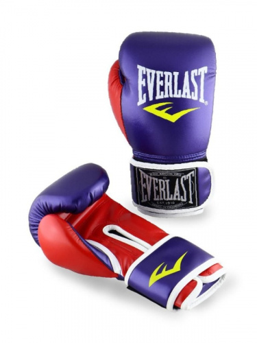 Перчатки боксерские 8 унц Everlast фиолетово-красные 03094