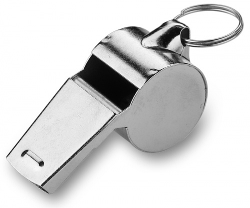 Свисток металл со шнурком (шарик пластик) 00730