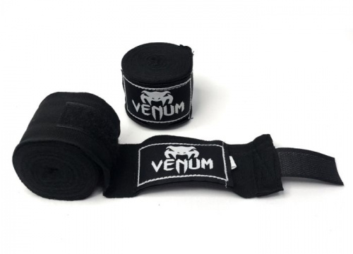 Бинты боксерские 5 м х/б + эластан черный 01201 Venum