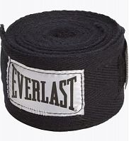 Бинты боксерские 2,5 м х/б + эластан черный Everlast 06577
