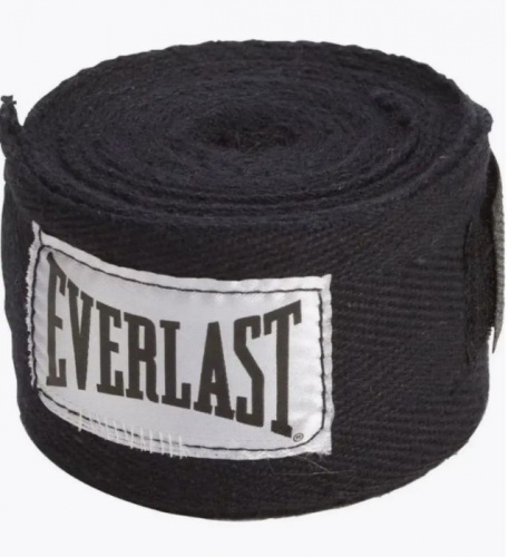Бинты боксерские 2,5 м х/б + эластан черный Everlast 06577