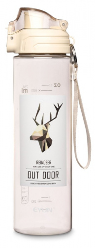Бутылка для воды 750 мл Out door YY-616 бежевый 02093