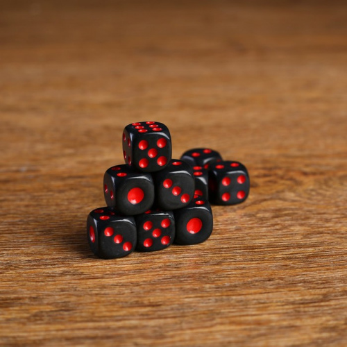 Зары (кубики игральные) 1,5х1,5 см черные с красными точками 2996885