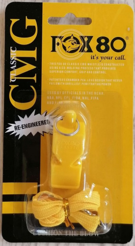 Свисток пластик Fox 80 желтый 03512