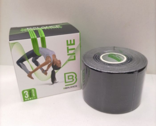 Тейп BBalance черный 5 м х 5 см Lite (с мягким клеем, для чувств кожи) 995952