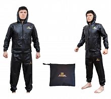 Костюм-сауна 3XL (весогонка) с капюшоном черный 02510