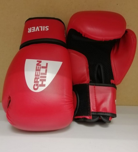 Перчатки боксерские 12 унц Green Hill Silver красный BGS-2039 26487