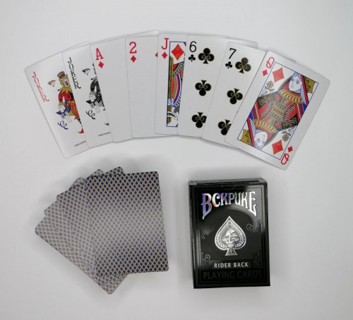 Карты 54 шт "BCKPuke" картон черно-серебряные 1,8 см х 9 см х 6 см 09062 Карты 54 шт "BCKPuke" картон черно-серебряные 1,8 см х 9 см х 6 см 09062