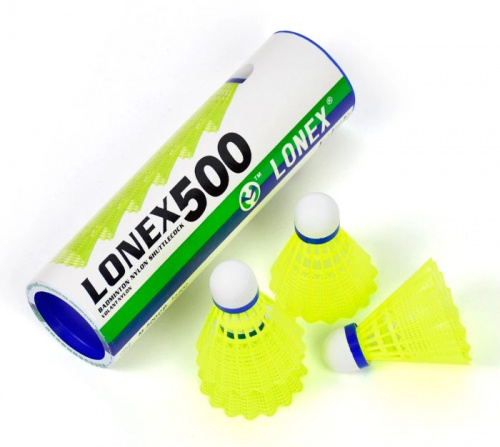 Волан нейлон 1 шт желтый Lonex 500 (6 шт/уп) 03223