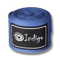 Бинты боксерские 3,5 м х/б + нейлон синий Indigo 1115