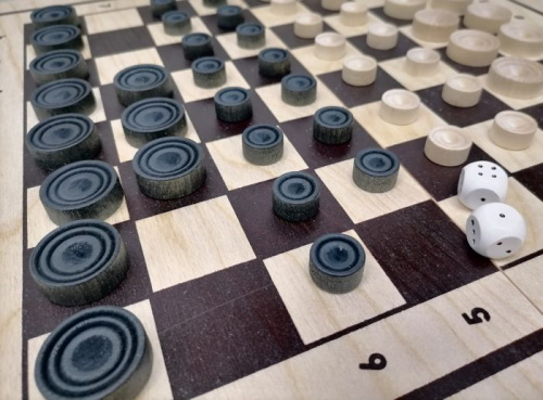 Нарды+шашки 40х21х3,5 см "Два в одном №2" ШК-3 996095 фото 3