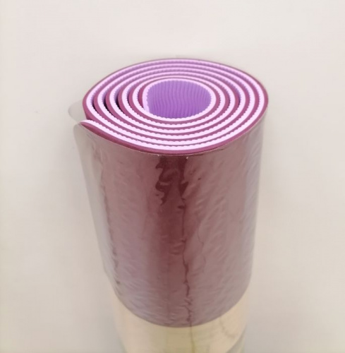 Коврик для йоги 0,6х61х183 см бордовый-сиреневый TPE Yoga mat 00756-51