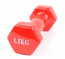 Гантель обливная 1,5 кг красная без бренда 995496