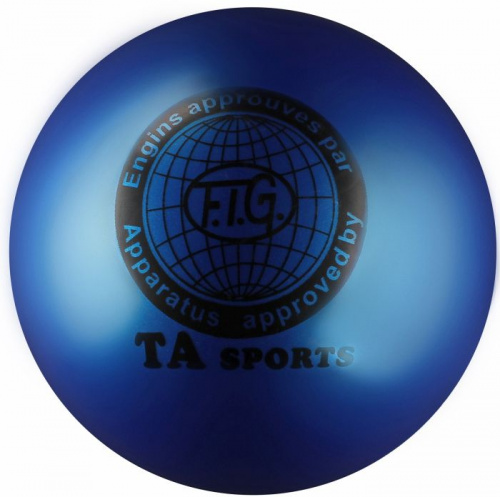 Мяч для художественной гимнастики 15 см синий металлик L-1/18754