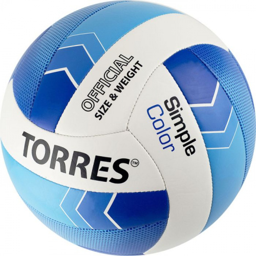 Мяч волейбольный Torres Simple Color бело-голубой 32115