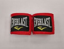 Бинты боксерские 2,5 м х/б + эластан красный Everlast 06575