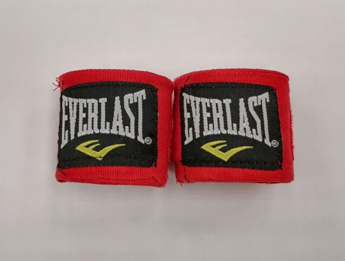 Бинты боксерские 2,5 м х/б + эластан красный Everlast 06575