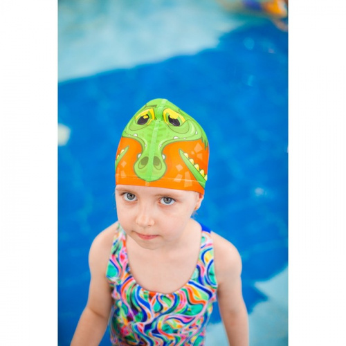 Шапочка для плавания детская Lyc Крокодильчик оранж-зел 1521008 фото 5 Шапочка для плавания детская Lyc Крокодильчик оранж-зел 1521008 фото 5