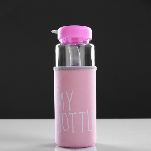 Бутылка для воды 500 мл розовый чехол "My bottle" 3516270