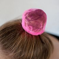Сеточка для пучка волос розовая 9 см SM-329 27106