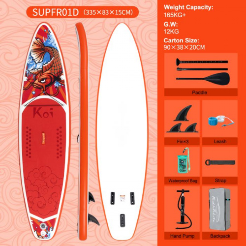Доска SUP надувная FunWater KOI 11′" однослойная 996382 фото 4