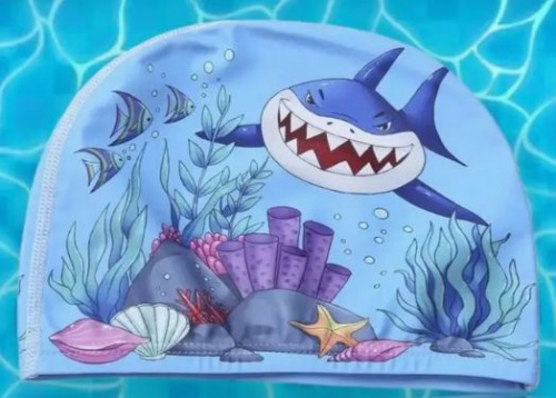 Шапочка для плавания детская Lyc синяя Акула 996872