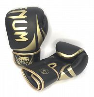 Перчатки боксерские 8 унц Venum черно-золотой 00636