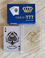 Карты 54 шт пластик 20 мкр Gold-777 4383227