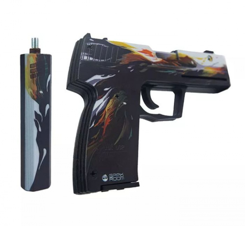 Макет Пистолета с глушителем (резинкострел) USP Рыбы Pisces 00228 фото 3