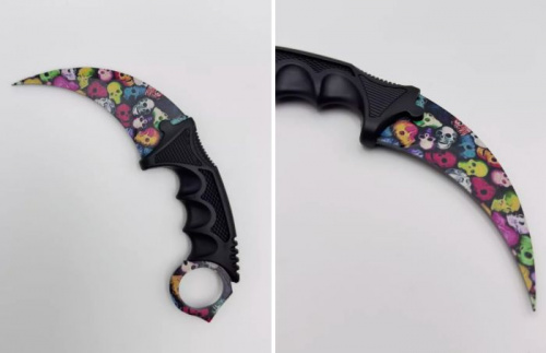 Макет ножа Керамбит металл затупленный Черепа цветные 996077 Макет ножа Керамбит металл затупленный Черепа цветные 996077