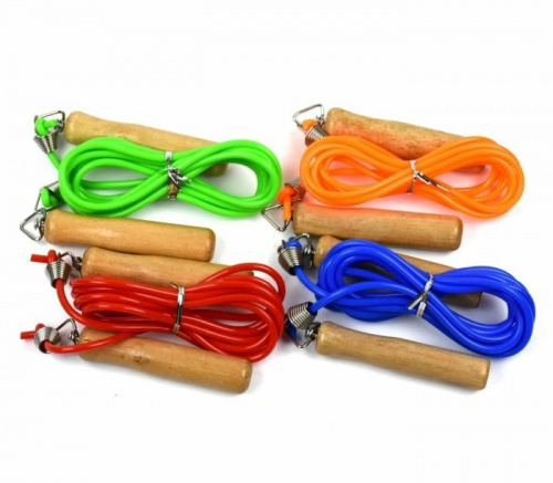 Скакалка 3 м ПВХ шнур ручки дерево 996169