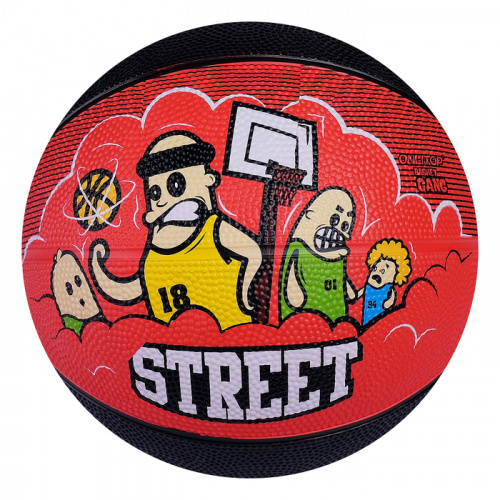 Мяч баскетбольный №5 PVC ONLITOP "STREET" черн-красн бутил камера 3998941