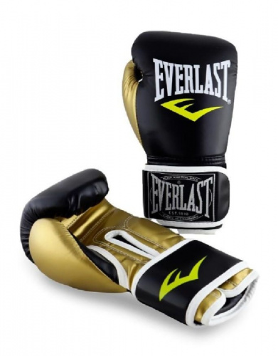 Перчатки боксерские 10 унц Everlast черно-золотой 03103 фото 2