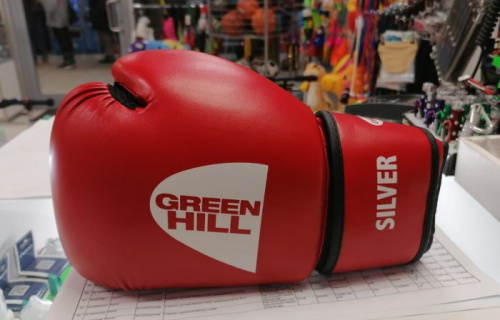 Перчатки боксерские 12 унц Green Hill Silver красный BGS-2039 26487 фото 2